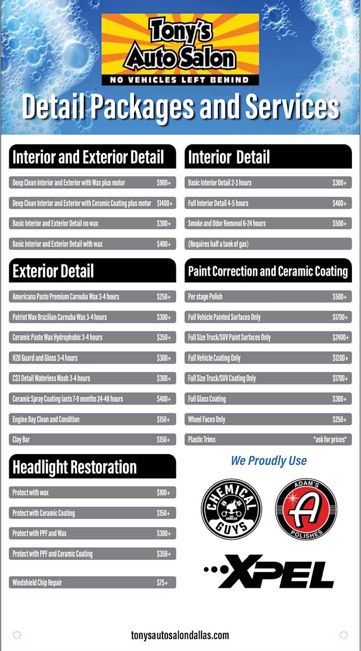 Tony’s Auto Salon, Windeaux & Wraps